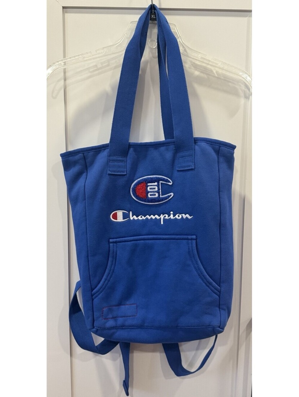 Champion 100 yr Shuffle Convertible Tote Backpack Blue Drawstring Gym Bag